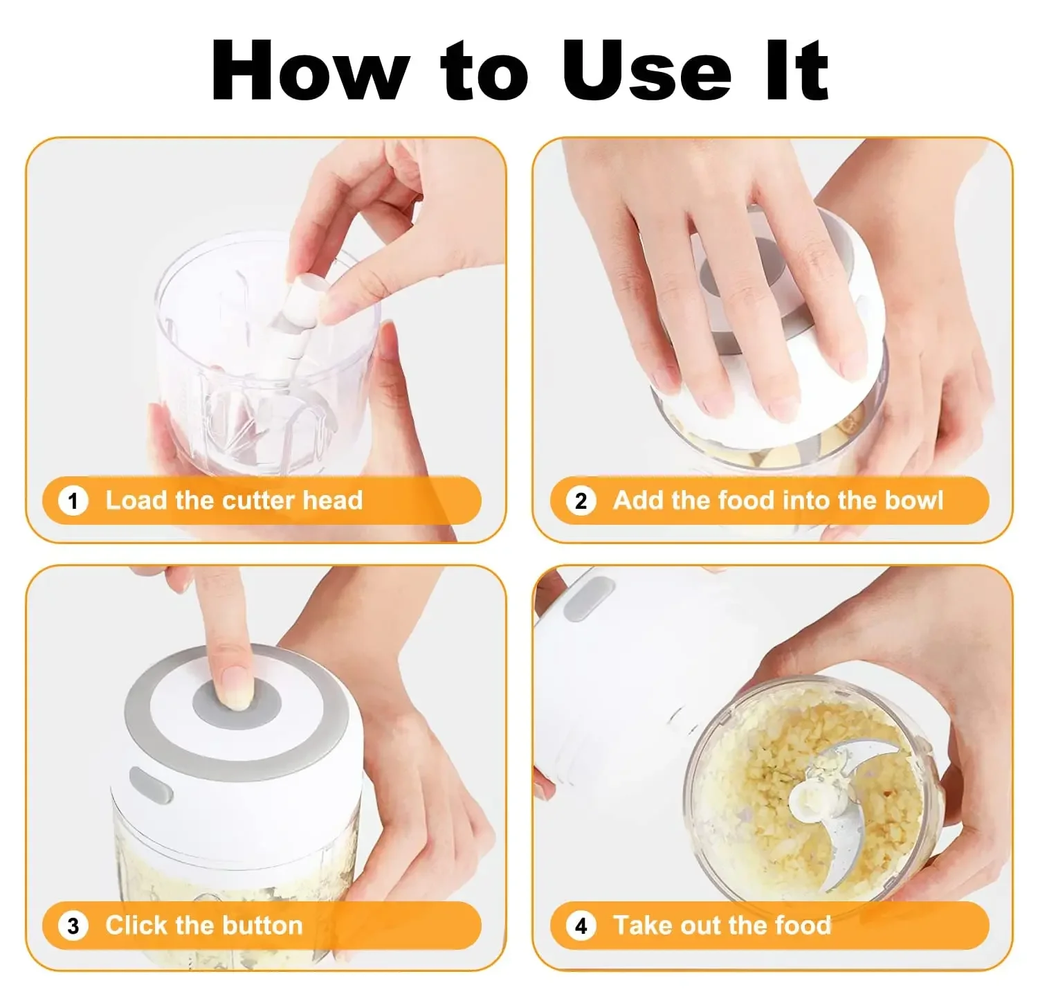 Electric Garlic Mincer & Mini Vegetable Chopper – USB Portable Food Processor for Quick Meal Prep
