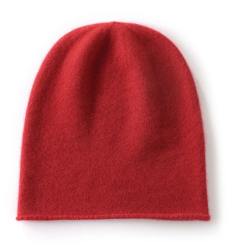 100% Pure Cashmere Knitted Beanie Hat – Ultra-Soft Winter Warmth