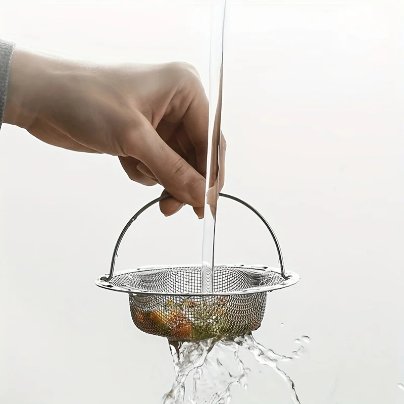 Stainless Steel Bathtub Hair Catcher Stopper Drain Hole Filter with Handle for Kitchen & Bathroom