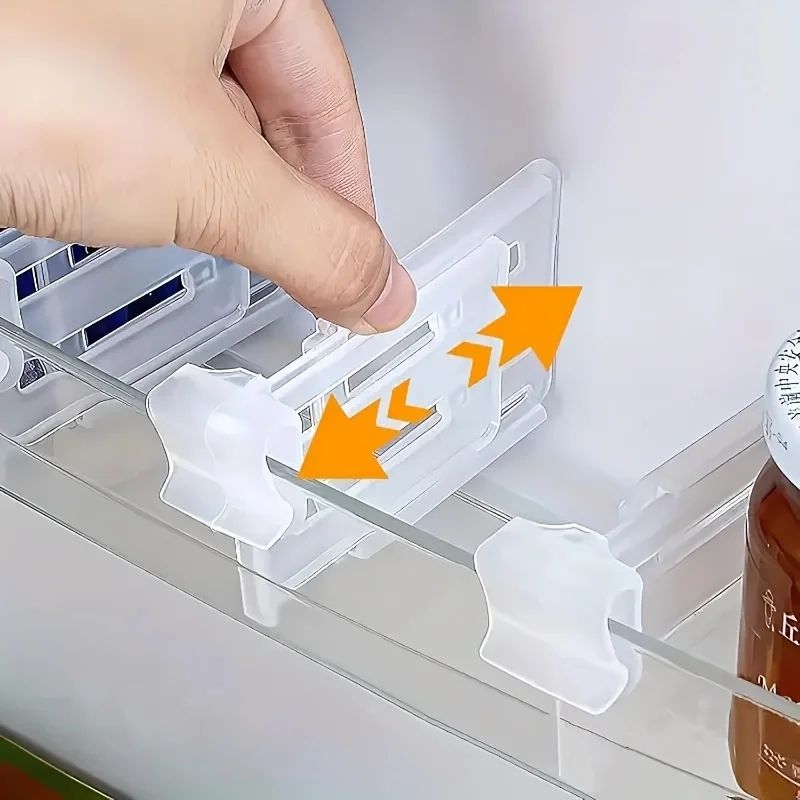 Adjustable Refrigerator Divider Set – Expandable Fridge Organizer for Drinks & Condiments