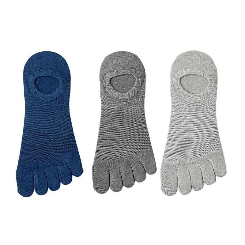 3 Pairs Mens Breathable Toe Socks Casual Finger Boat Socks