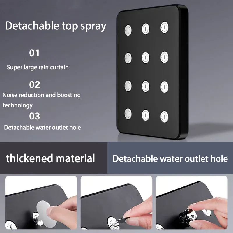 High Pressure Rainfall Shower Head Large Top Spray Universal Bathroom Set
