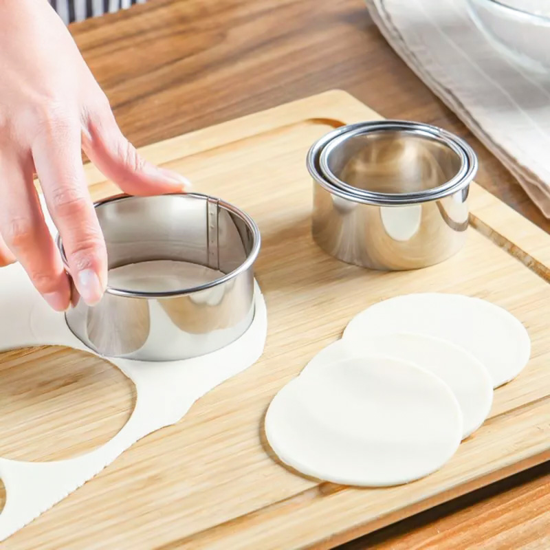 Stainless Steel Dumplings Molds Round Cookie Biscuit Cutters Circle Pastry Ring Molds