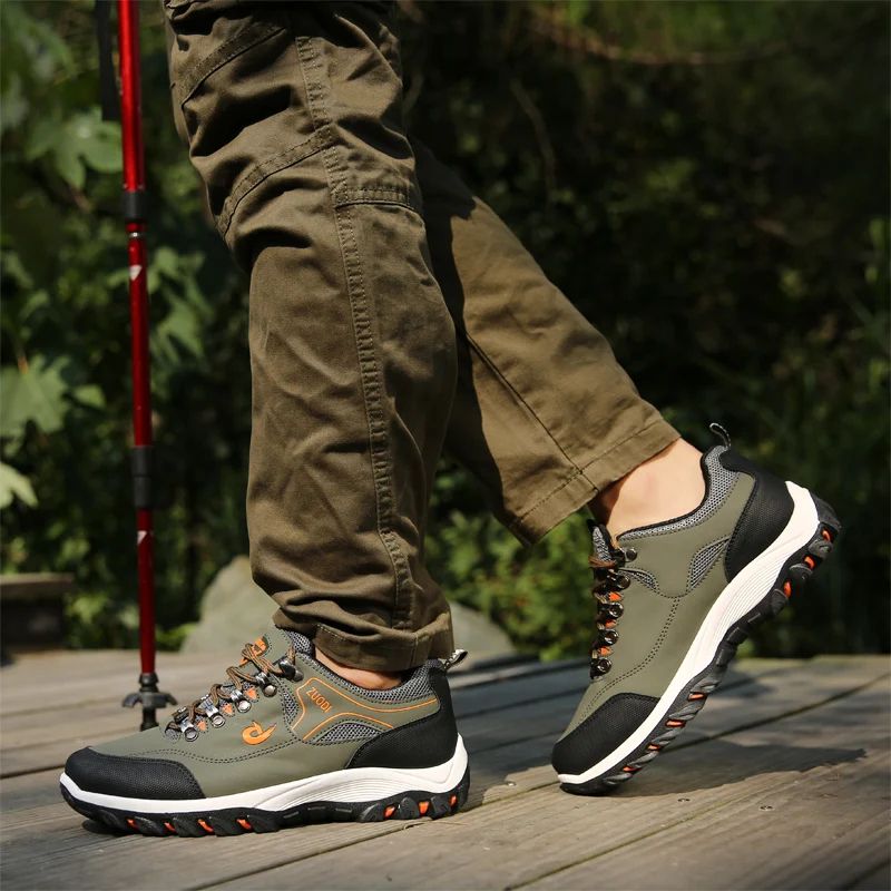 Mens Leather Casual Sneakers Lightweight Walking Shoes