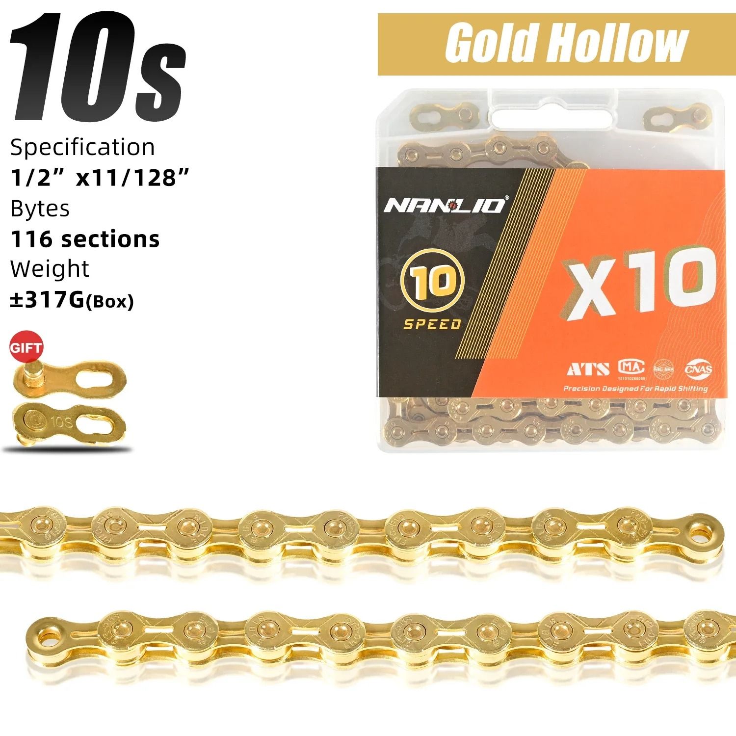 Nanlio Bike Chain X8 X9 X10 X11 X12 Variable Speed 116L 126L