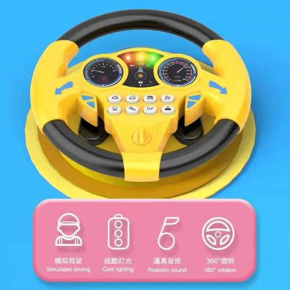 Interactive Baby Steering Wheel Toy for Stroller & Early Learning Play