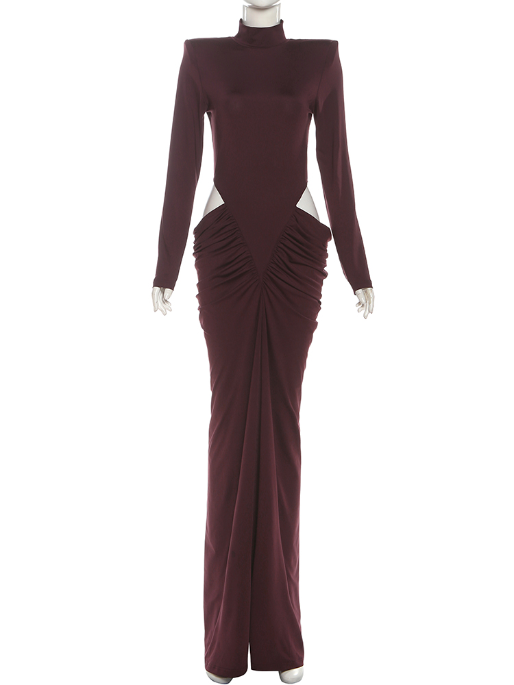 Full Sleeve Hollow Design Prom, Woman Autumn Style Long Bodycon Dress