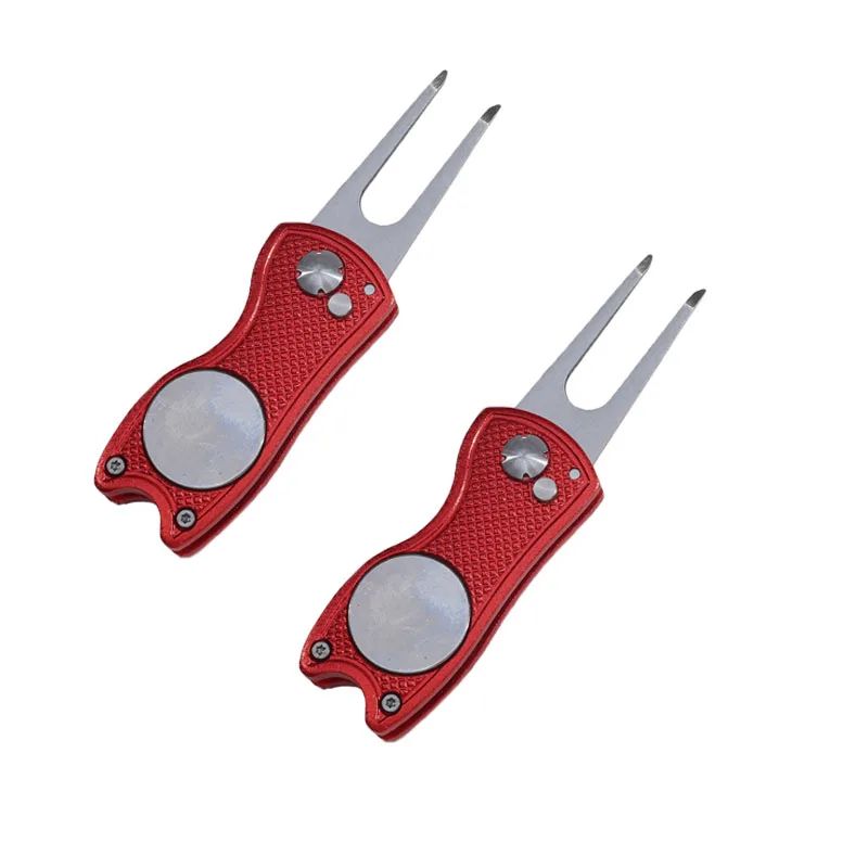 Foldable Golf Divot Repair Tool with Groove Cleaner