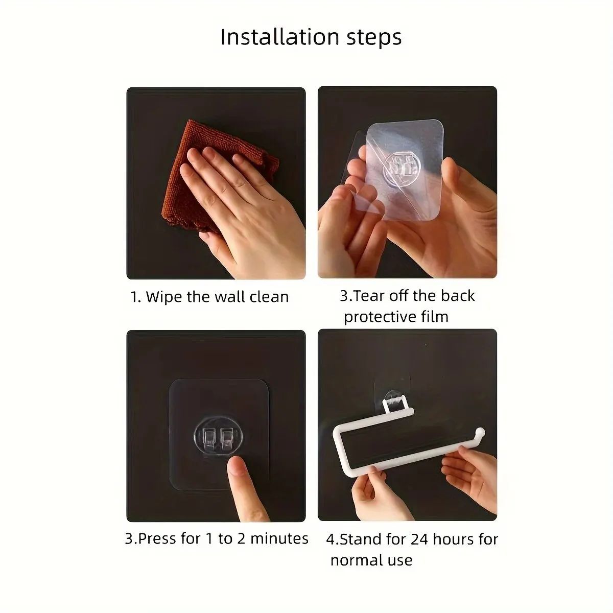 Punch-Free Wall Mounted Paper Towel and Toilet Roll Holder