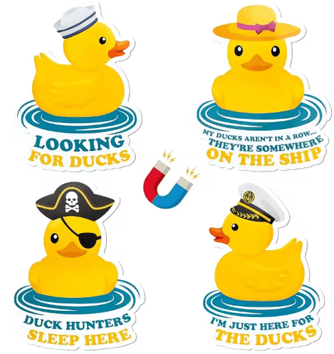 Funny Duck Magnetic Cruise Door Decorations – 4PCS Set