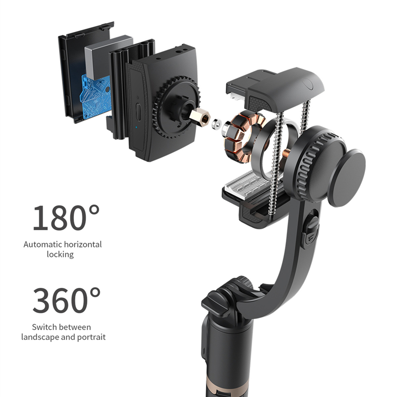 Foldable Gimbal Stabilizer Selfie Stick with Wireless Tripod & Bluetooth Shutter Monopod