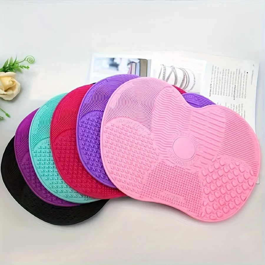 3pcs Silicone Apple-Shaped Makeup Brush Cleaner Pad
