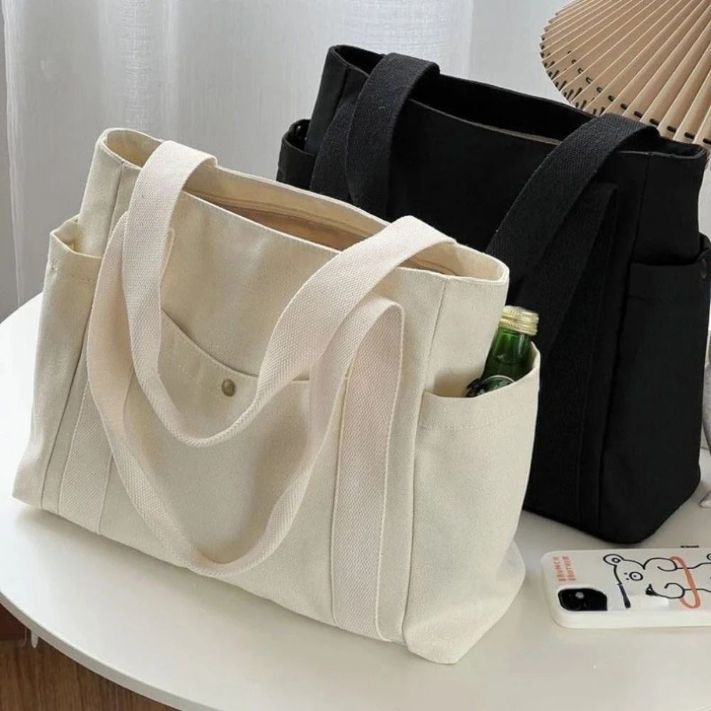 Large Capacity Canvas Tote Bag – Work, College, and Shopping Shoulder Bag