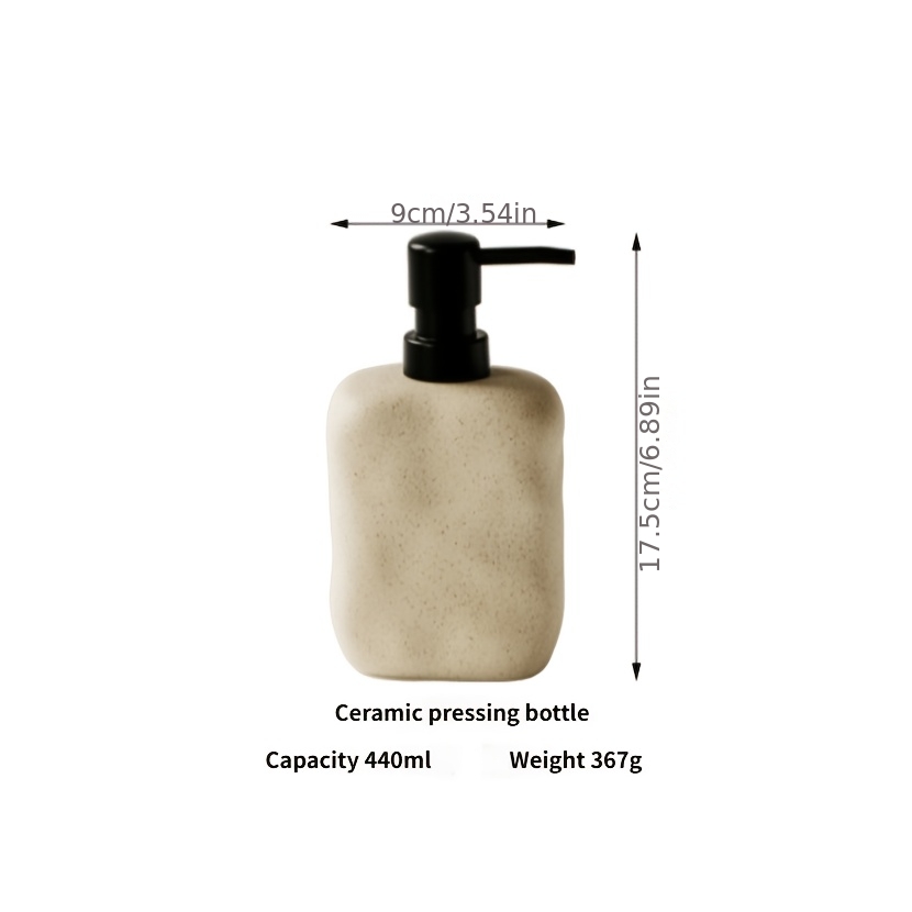 Wabi Sabi Ceramic Soap Dispenser Japanese Style Minimalist Bathroom Decor Pump