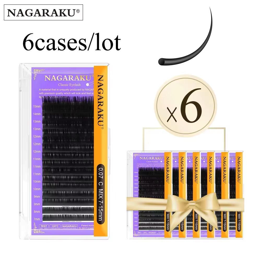 NAGARAKU Faux Mink Eyelash Extensions – C & D Curl Individual Lashes for Salon and Home Use