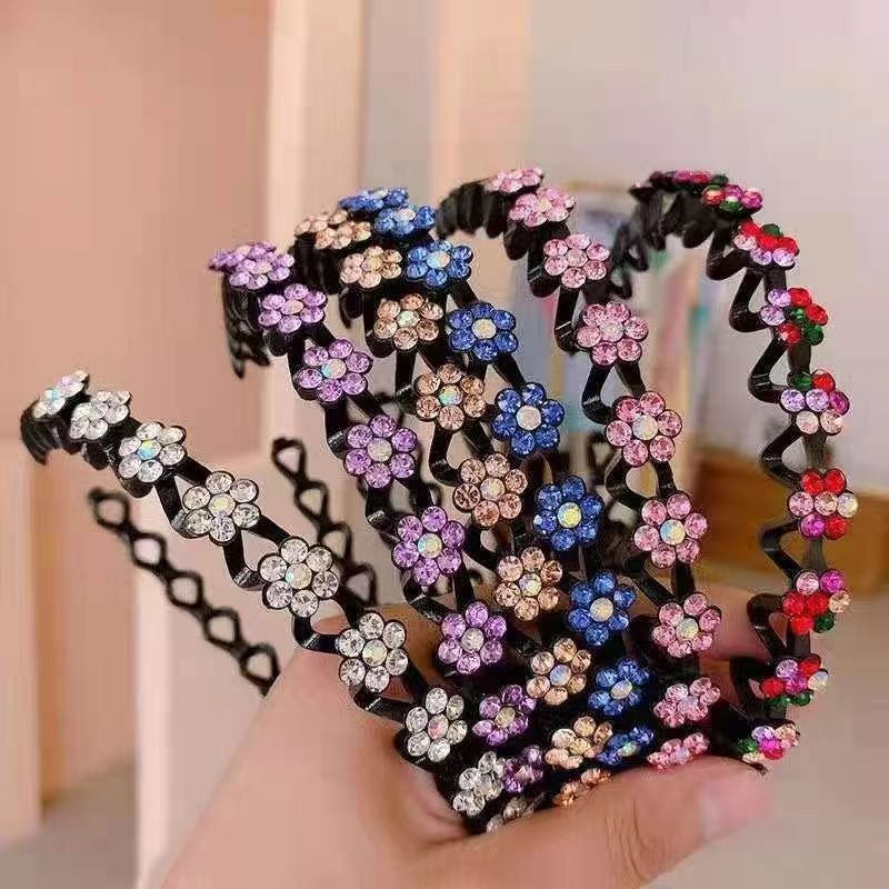 Elegant Rhinestone Headband Non Slip Hairband Sparkly Fashion Hair Hoop for Women