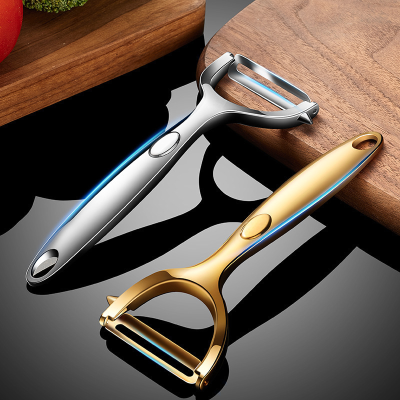 Golden Vegetable Peeler, Potato Carrot Peeler, Stainless Steel Kitchen Tool with Non-Slip Handle