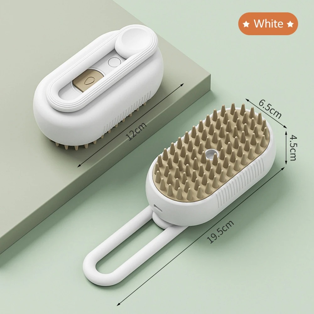 3-in-1 Electric Pet Spray Brush – Water Dog Grooming Tool with Soft Silicone Bristles, USB Rechargeable, Comb & Massage