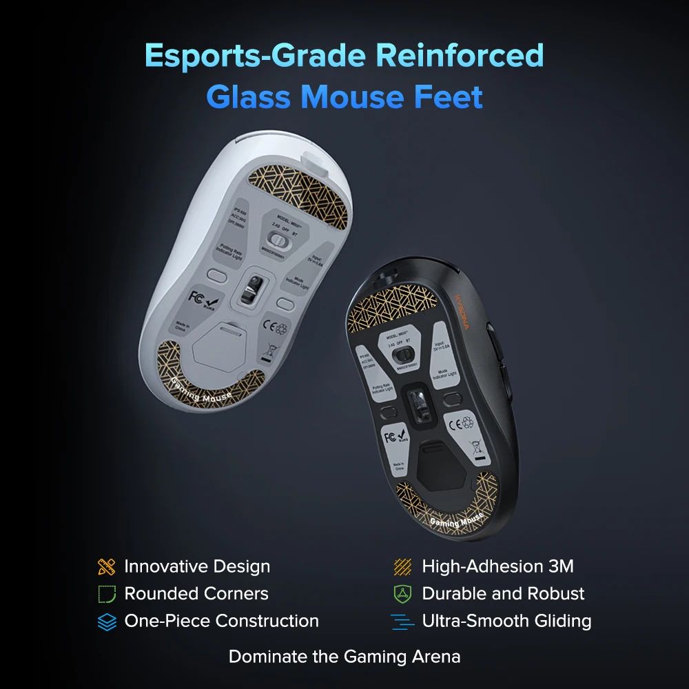 Kysona M600 V2 White PAW3395 wireless gaming mouse, 1.94oz Ultralight Tri Mode, 26000 DPI