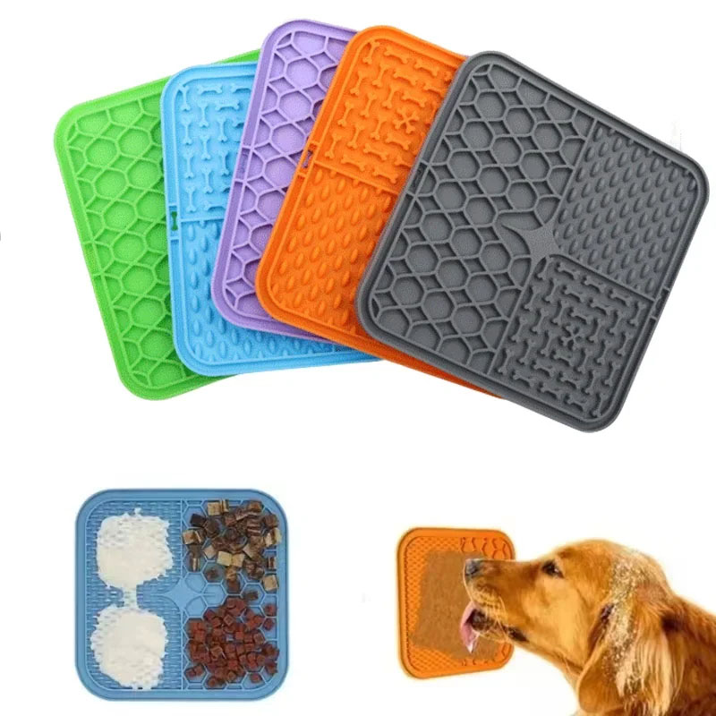 Pet Lick Silicone Feeding Mat for Dogs  Slow Food Plate & Training Tool