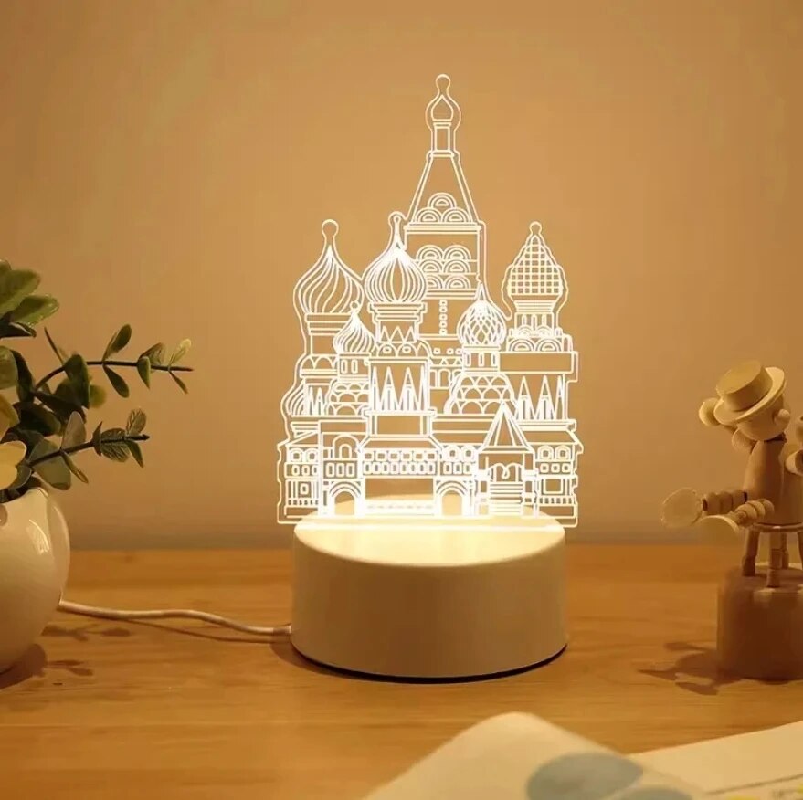 Atmosphere Lighting Small Table Lamp, Cute Cartoon Bedside Night Light for Children, Girls & Best Friends