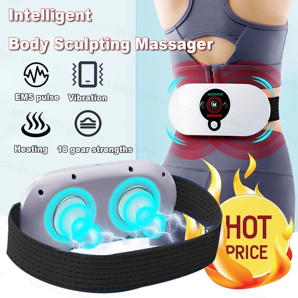 Electric Waist Massager EMS Muscle Stimulation for Body Sculpting and Back Relief