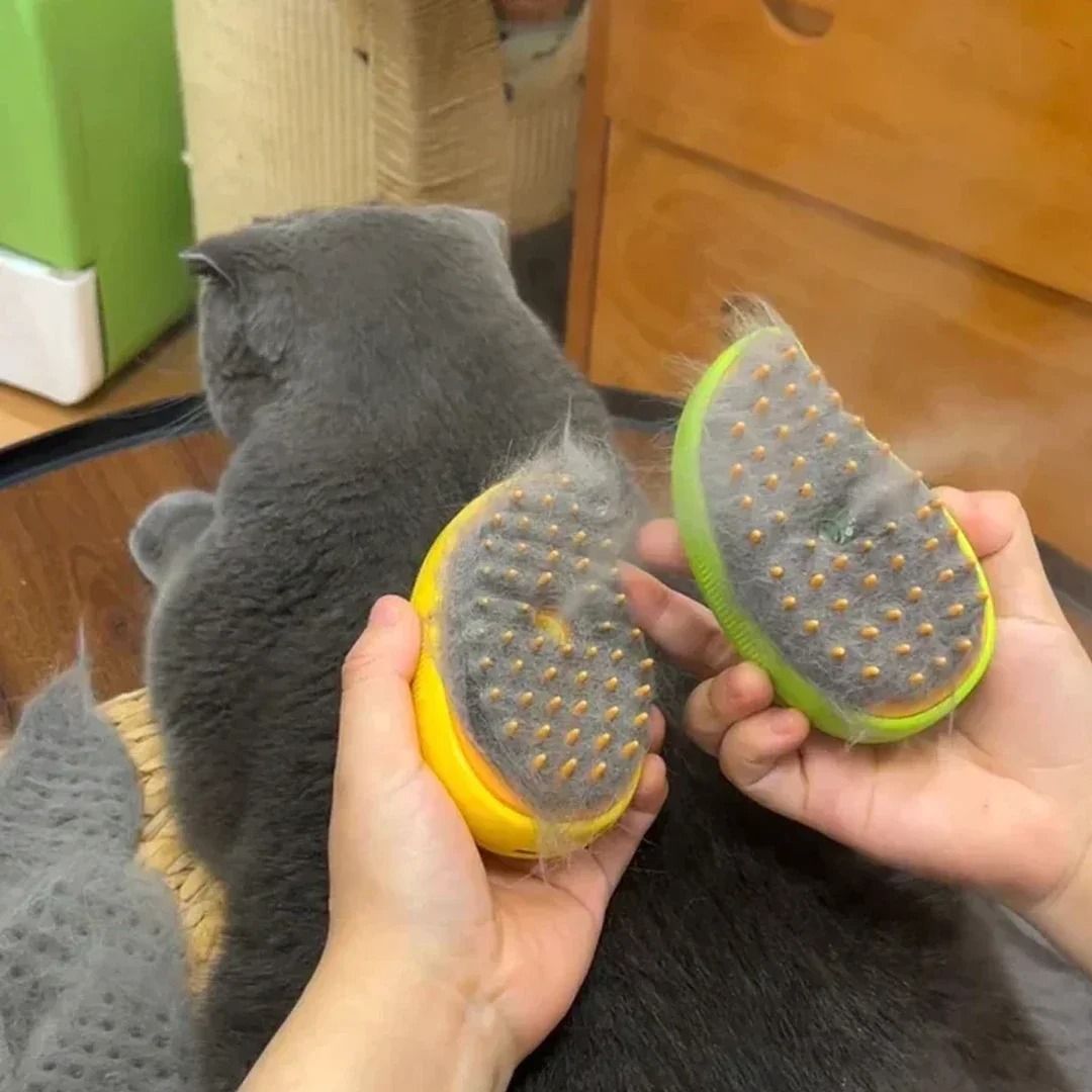 3 in 1 Steamy Groom Pet Brush with Spray and Massage