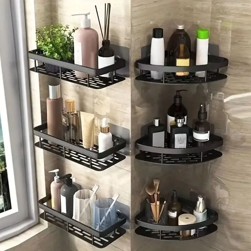 Bathroom Storage No-Drill Wall Mount Corner Shelf