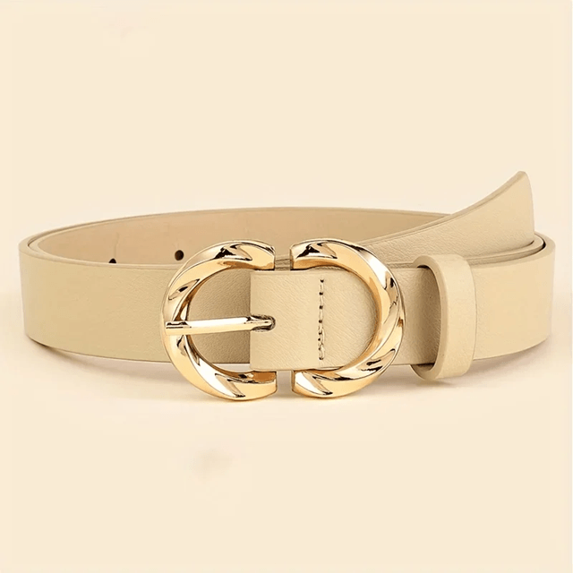 Womens Classic PU Leather Belt with Metal Buckle Fashion Jeans Belt