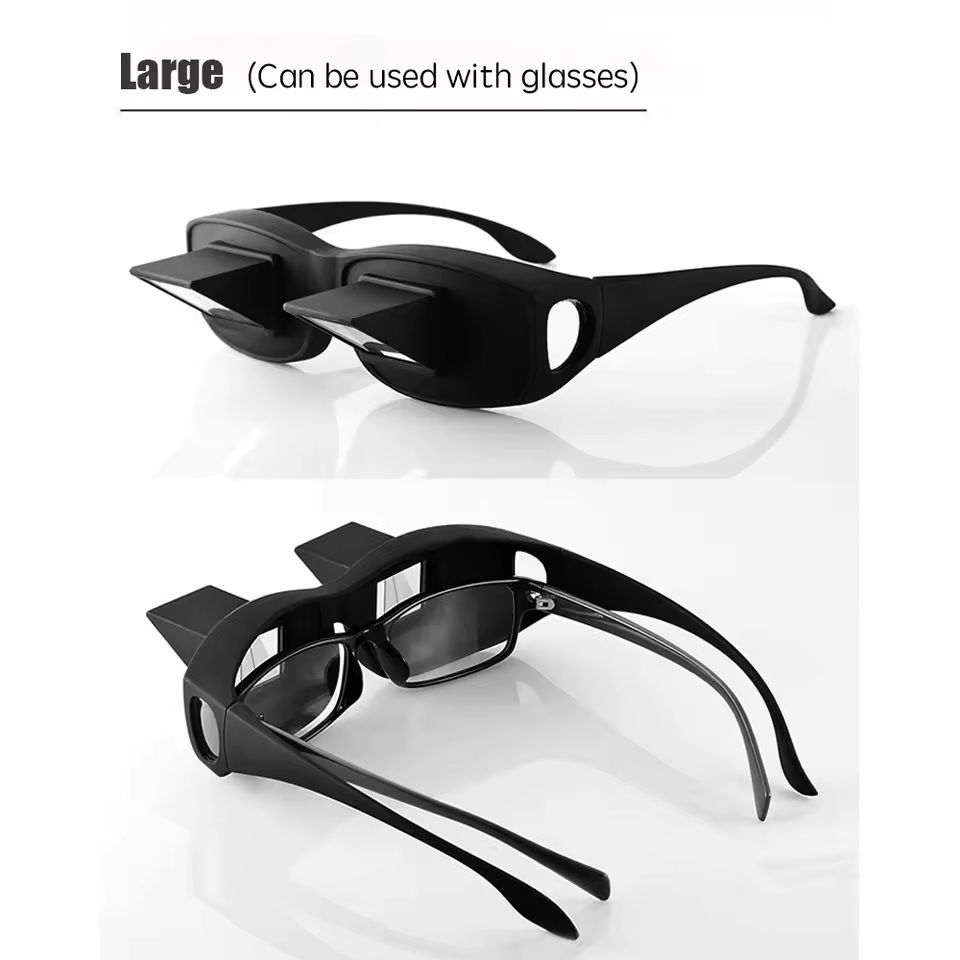 Lazy Periscope Reading Glasses Horizontal Prism Spectacles for Bed and TV