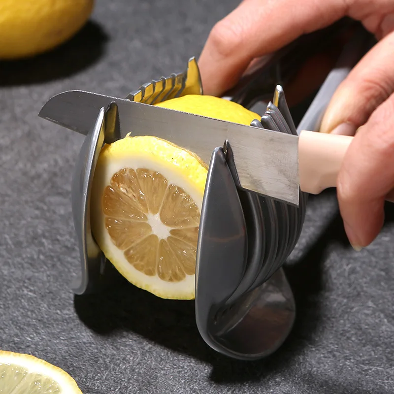 Handheld Kitchen Fruit Slicer Stainless Steel, Tomato Onion Orange Lemon Cutter, Kitchen Item Cutting Clip Accessories