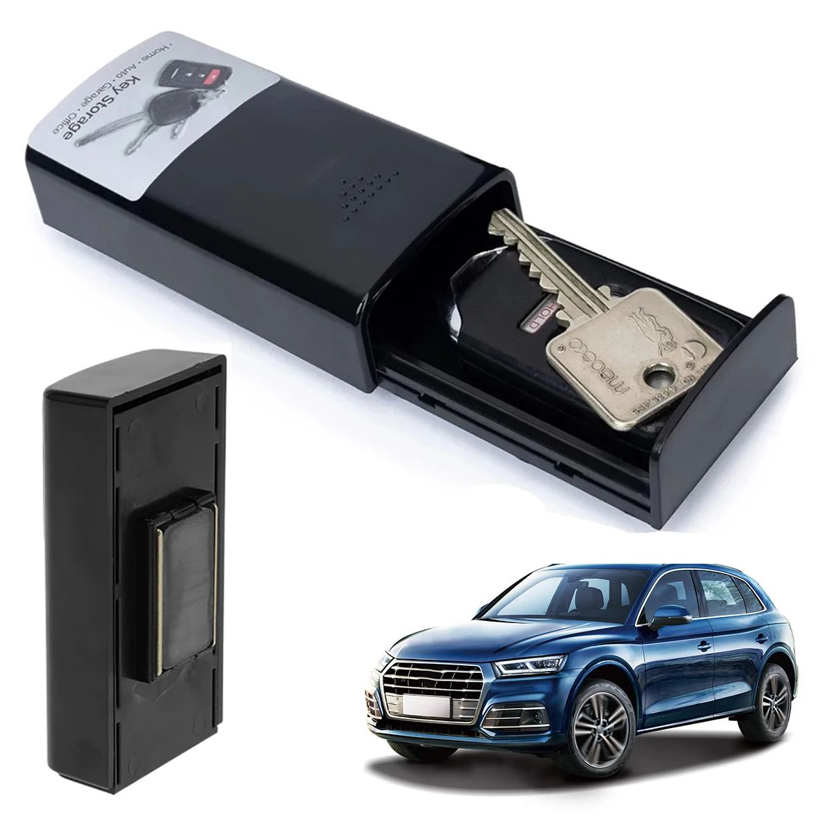Waterproof Magnetic Key Box Under Car with Strong Magnet Hidden Key Holder