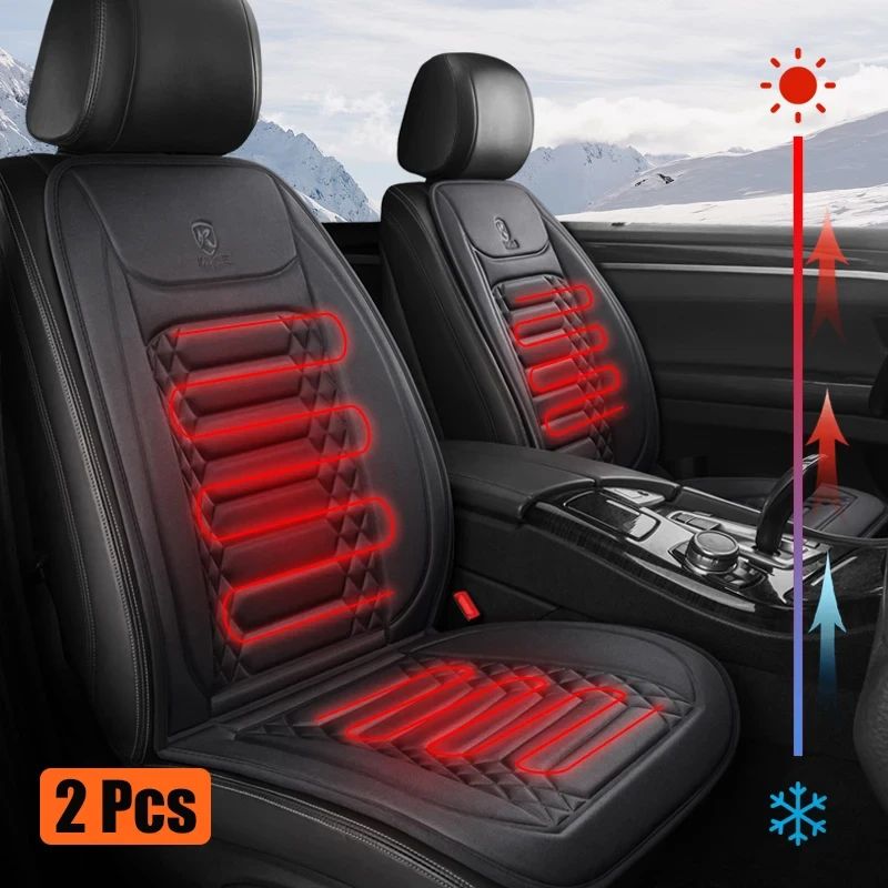 Winter Comfort Heated Car Seat Cover 12V Fast-Warm Seat Cushion with 3 Heat Levels (1–2PCS Universal Fit)