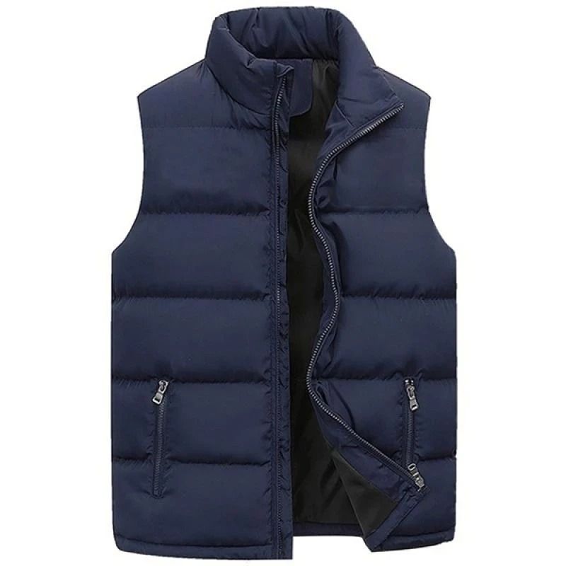 Mens Winter Vest Jacket Waterproof Sleeveless Stand Collar Casual Waistcoat