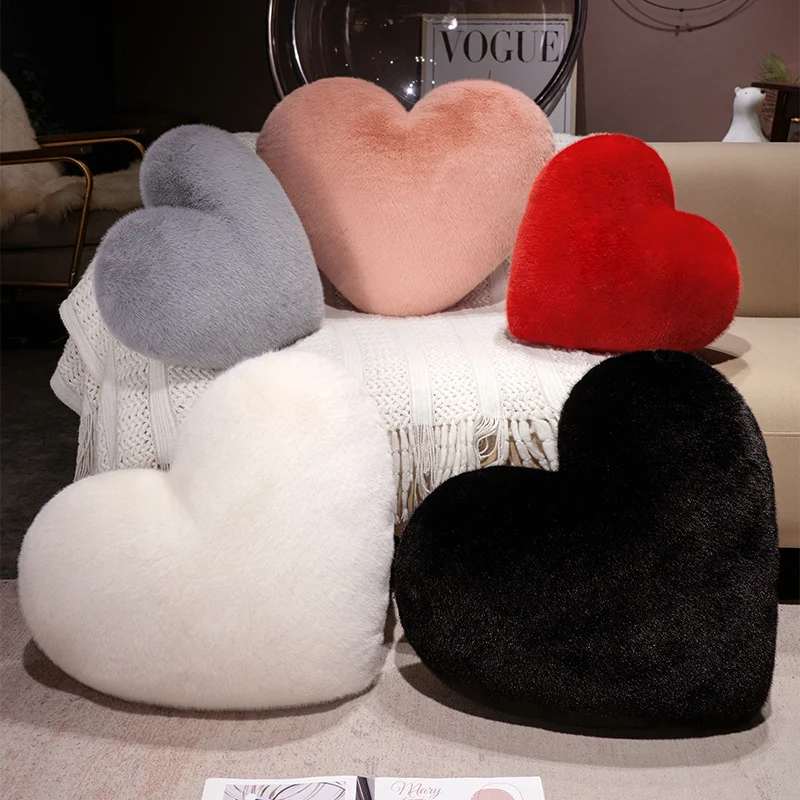 Solid Nordic Style Heart-shaped Cushion Sofa Bed Back Cushion Soft Throw Pillow Bedside Cushion
