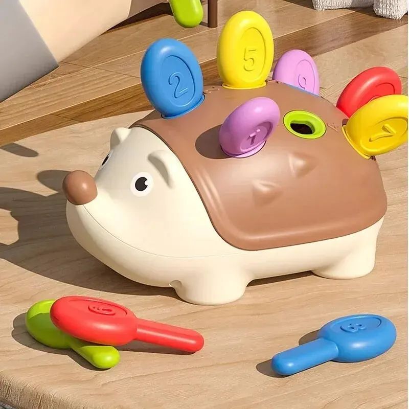 Montessori Hedgehog Fine Motor Toy – Colorful Peg Sensory Learning Toy for Toddlers