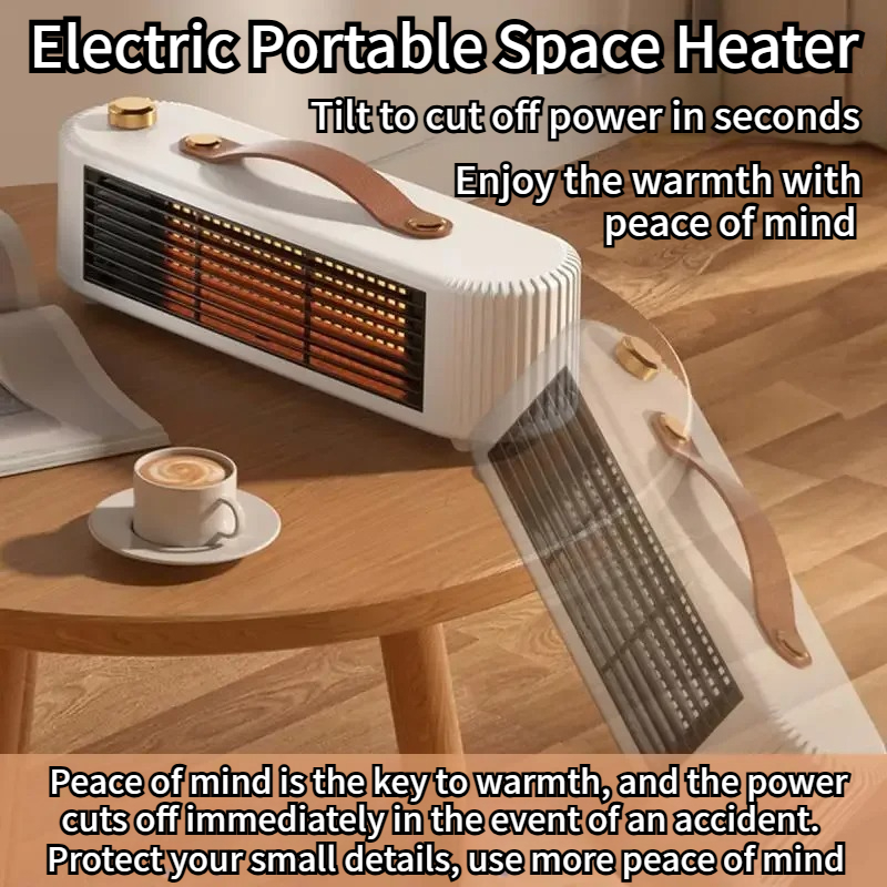 Compact Space Heater, Energy Efficient Indoor Electric Heater Fast Heating for Home Office, Ideal for Tabletop Fireplace