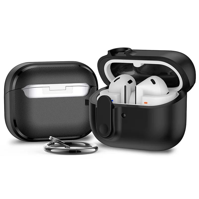 Locking Galaxy Buds 3 case with Keychain Clip, Shockproof Protective Cover (Fits Buds 3 / Buds 3 Pro)