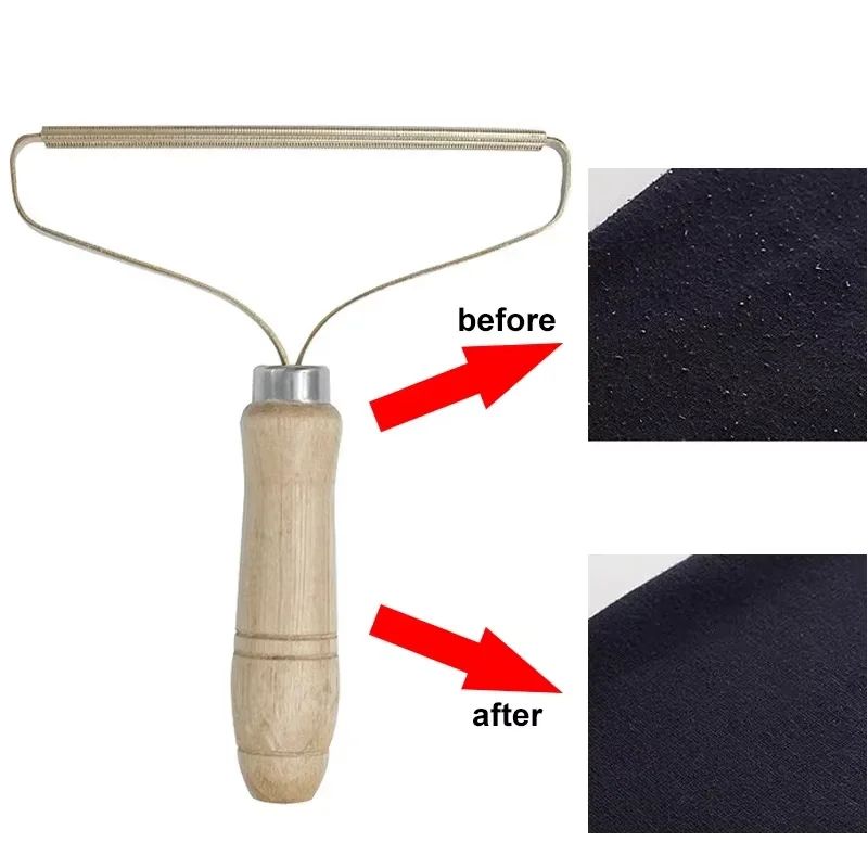 Premium Wooden Lint Remover & Fabric Hairball Remover – Gentle Clothes De-Piller Tool