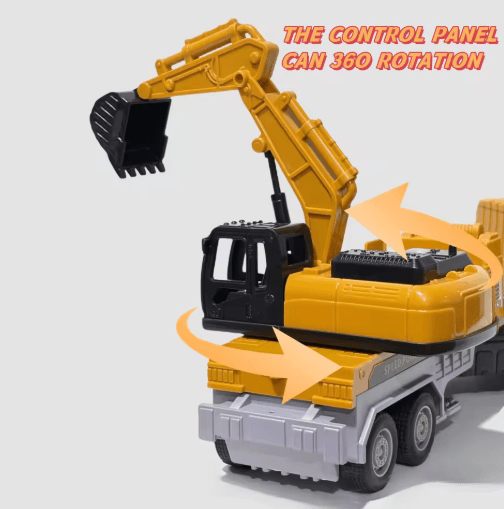 Inertia Construction Vehicle Set for Kids Mixer Digger Tipper Truck Engineering Playset Ages 3+
