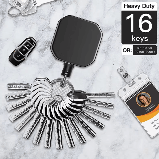 Retractable Anti-Lost Keychain with Easy Pull Buckle Durable Belt Clip Badge Reel