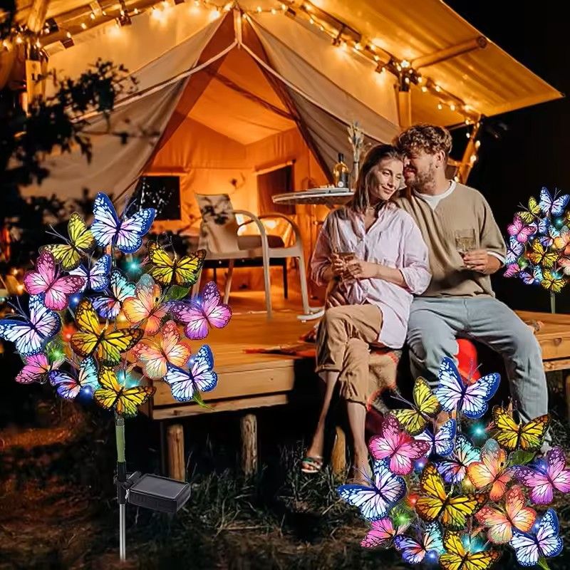 Solar LED Butterfly Flower Light