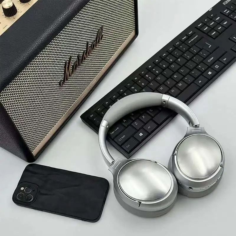 Metal Design Wireless Bluetooth Headphones HiFi Stereo Headset
