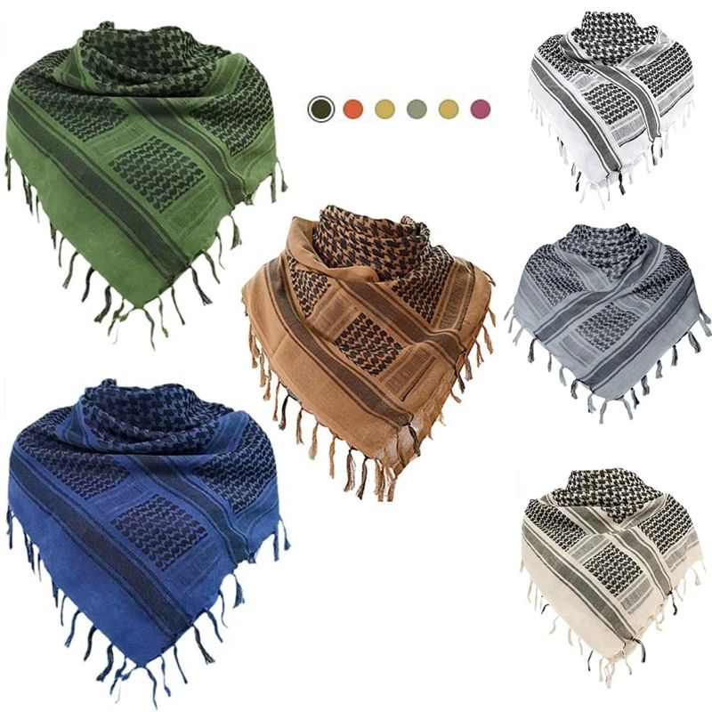 Tactical Shemagh Scarf – Premium Desert Keffiyeh Head & Neck Wrap for Outdoor, Military & HuntingTactical Shemagh Scarf
