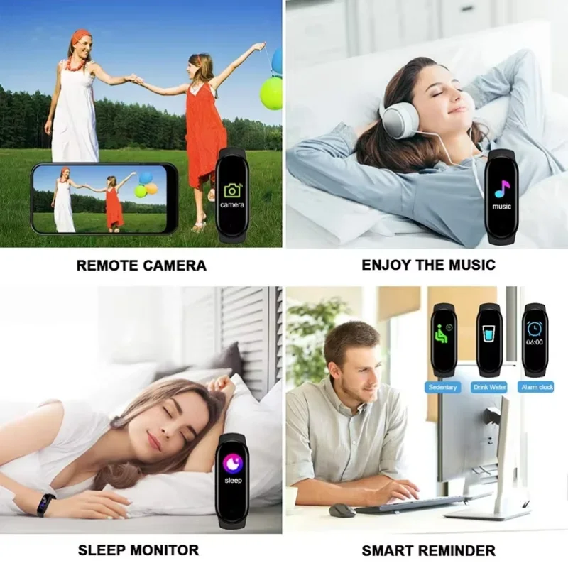 M4 Smart Watch Band, Heart Rate, Blood Pressure & Activity Tracker for Daily Wellness