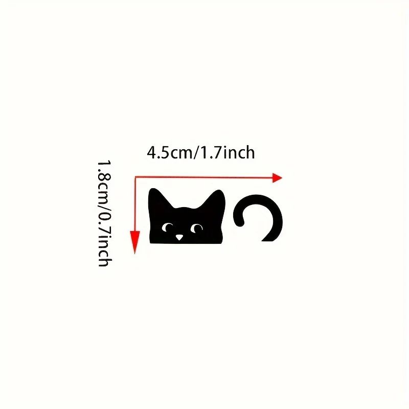 Peeking Cat Car Mirror Stickers (4-Pack) Waterproof Vinyl Funny Decals for Rearview Mirrors & Windows