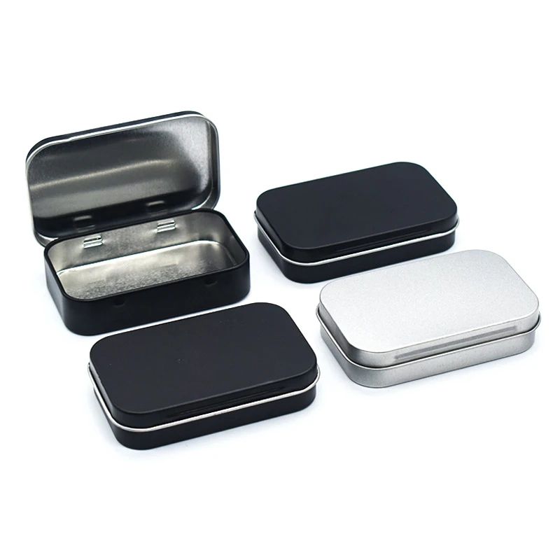 Compact Metal Mini Storage Tin Box Portable Pill and Organizer Case