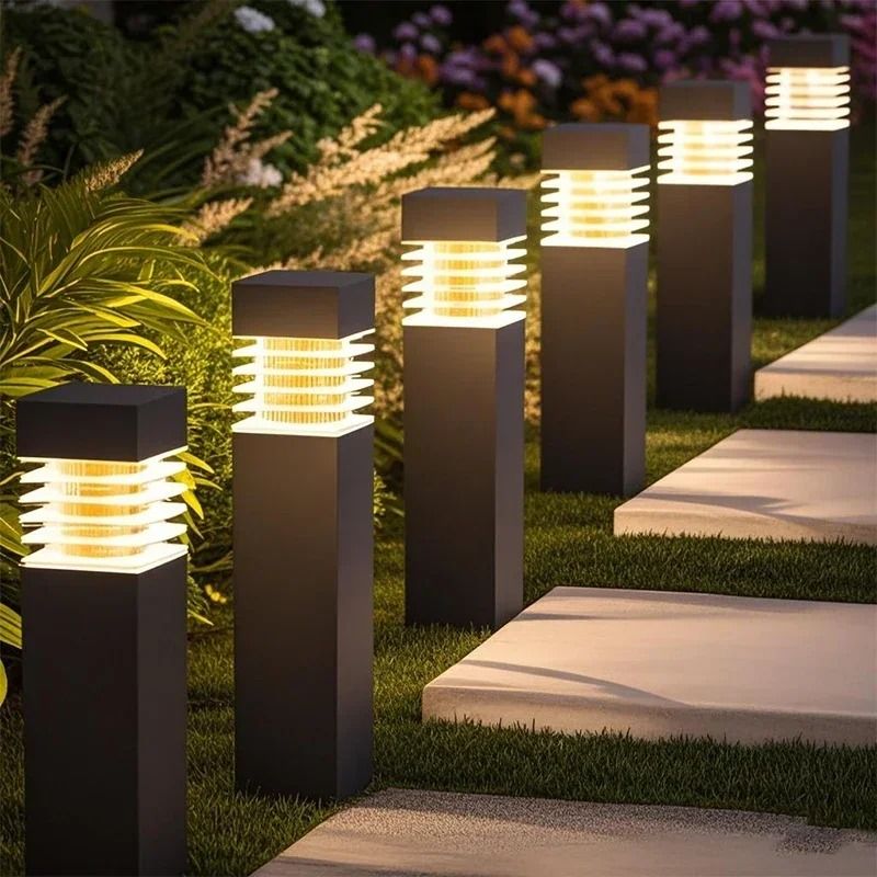 Square LED Solar Ground Lights Waterproof Outdoor Garden Pathway Lantern