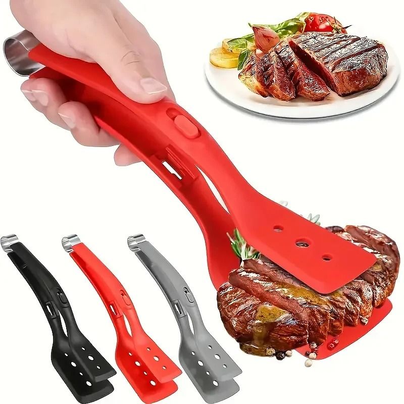 Silicone Kitchen Tong Spatula for Non Stick Cooking and Grilling