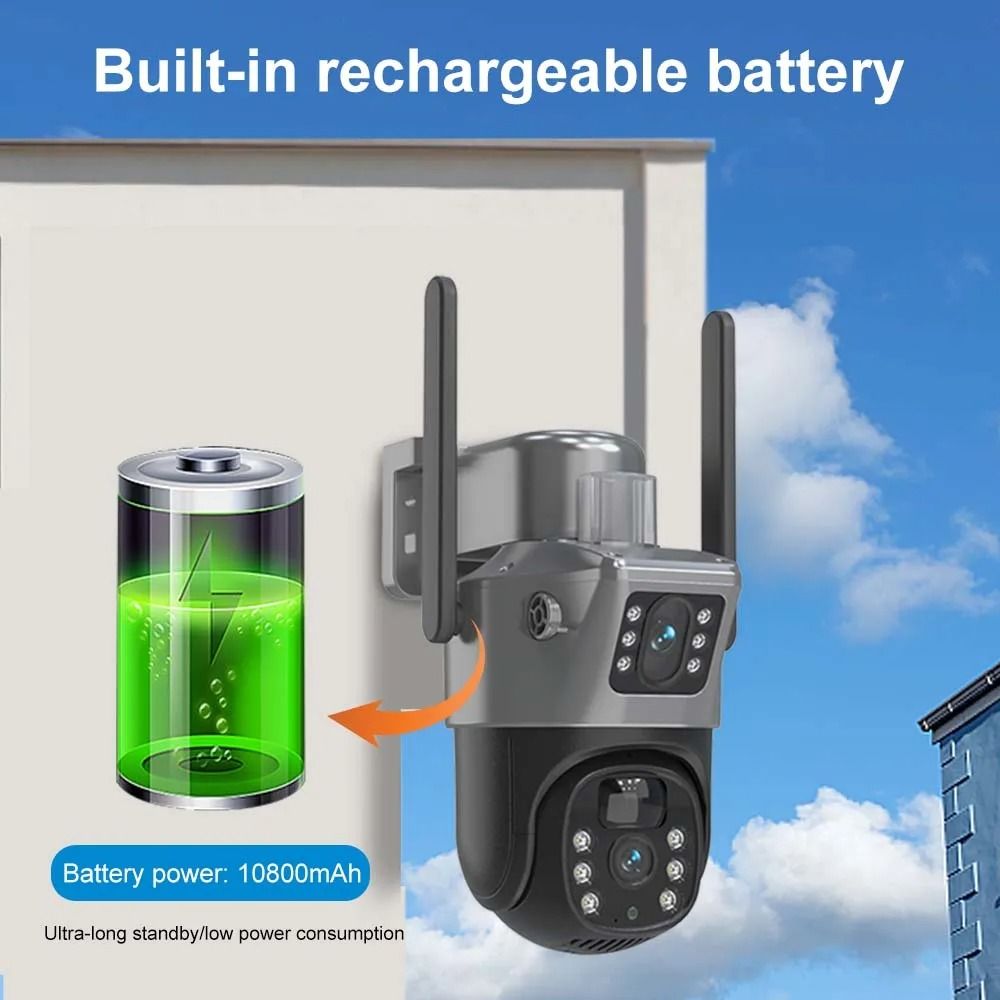 8MP 4K WiFi Dual Lens Solar Security Camera